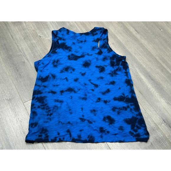 Goldie Lewinter Tank Top Womens Small Blue Black Tie Dye Pima Cotton Summer - Picture 7 of 7
